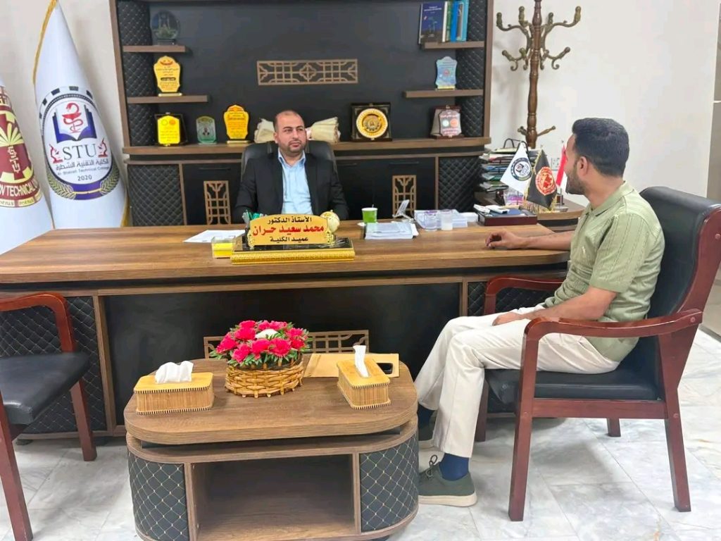 عميد الكلية التقنية الشطرة يستقبل مؤسسة اليتيم الخيرية ويبحث معها سبل التعاون