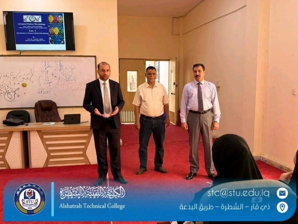 عميد الكلية التقنية الشطرة يتفقد مباشرة طلبة الدراسات العليا مع انطلاق العام الدراسي الجديد