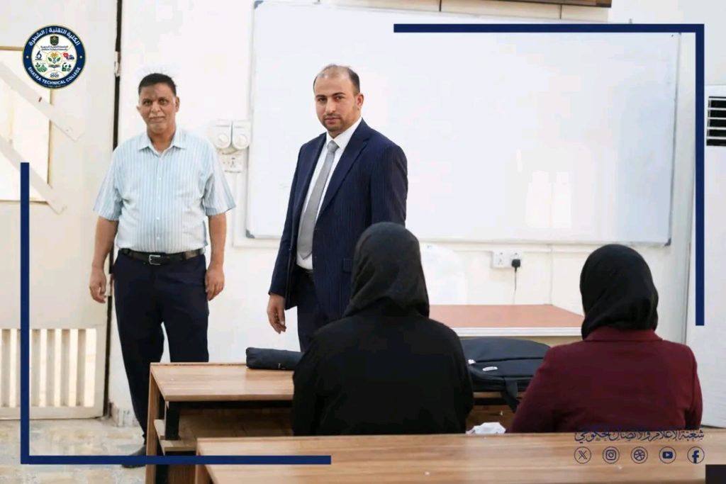 عميد الكلية التقنية الشطرة يتفقد القاعات الدراسية مع انطلاق العام الدراسي ٢٠٢٦/٢٠٢٧