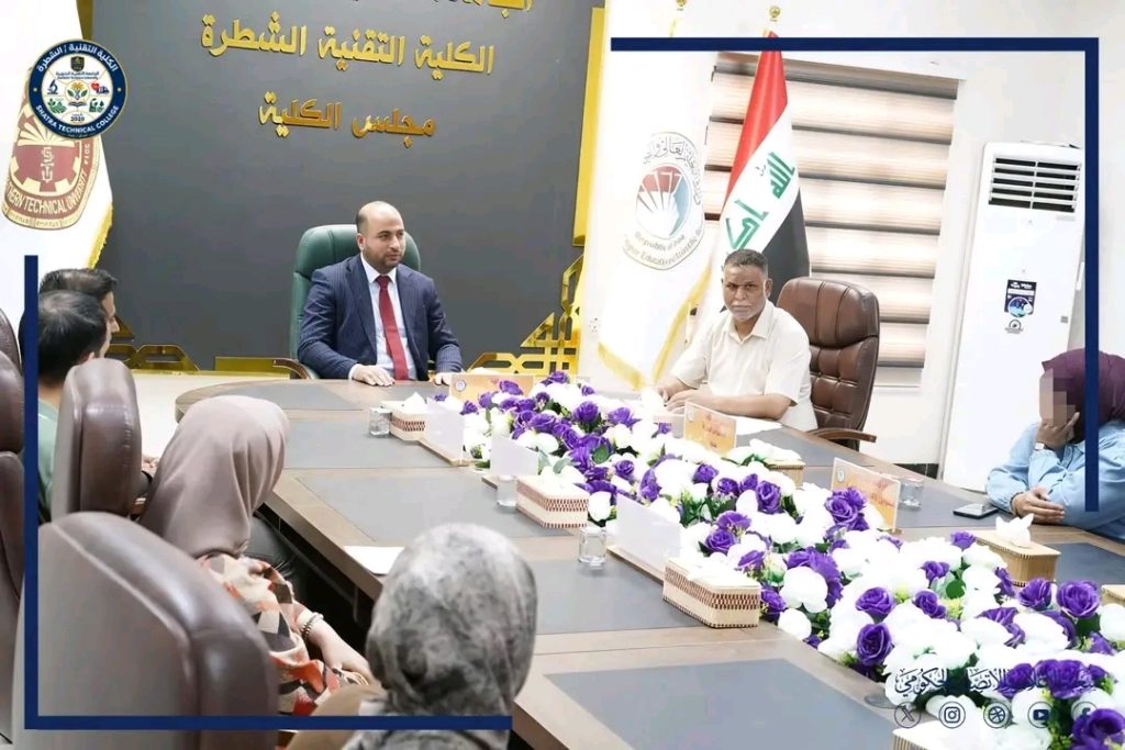 عميد الكلية التقنية الشطرة يلتقي بمنتسبي العقود